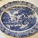 Antique Staffordshire Blue and White Transferware Platter Pastoral Scene With Bridge Fishermen Houses