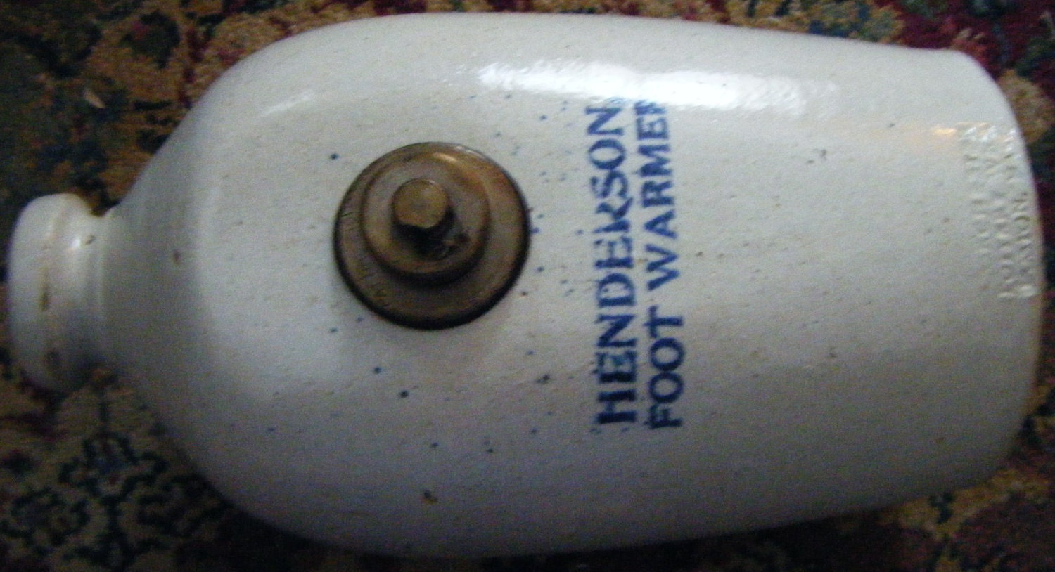 Antique Stoneware 1912 Henderson Foot Warmer Dorchester