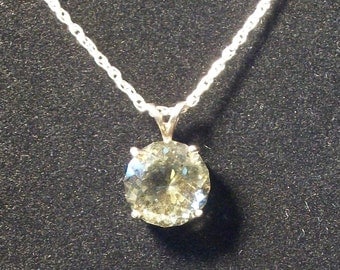 Faceted Citrine Gemstone necklace on silver chain