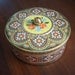 Vintage Colorful Round Tin w/ Rose Design