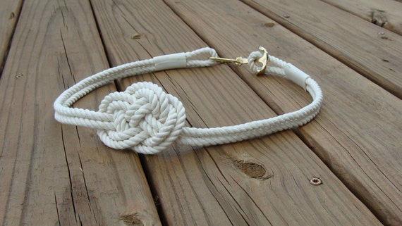 Items similar to Skinny Rope Nautical Knot Belt with