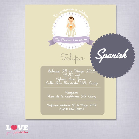 Spanish First Communion Invitations 2