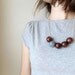 big bead necklace // ceramic & wood bead jewelry // dusk blue