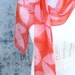 Floral Silk Scarf Hand dyed in Coral Shibori Floral Print Scarf Mothers Day gift