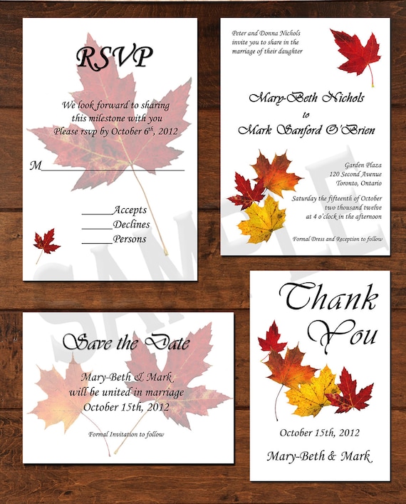 Fall Wedding Invitations Packages 3