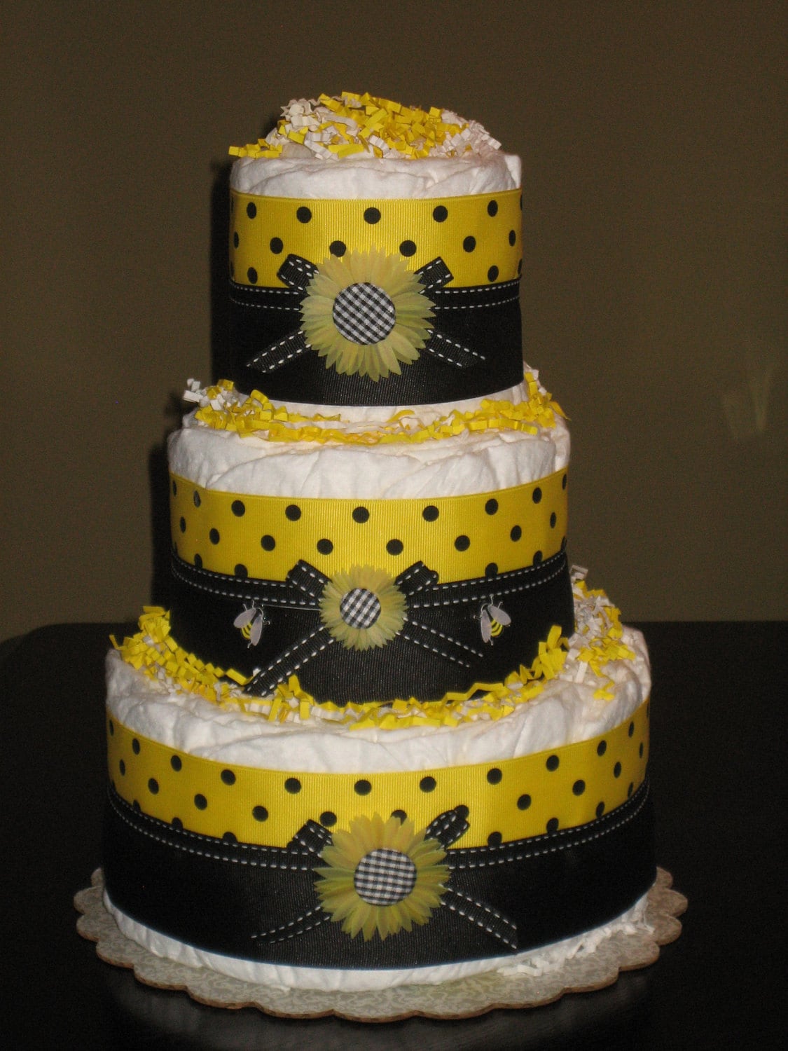 Bumble Bee Diaper Cake for Baby Shower Centerpiece New Baby