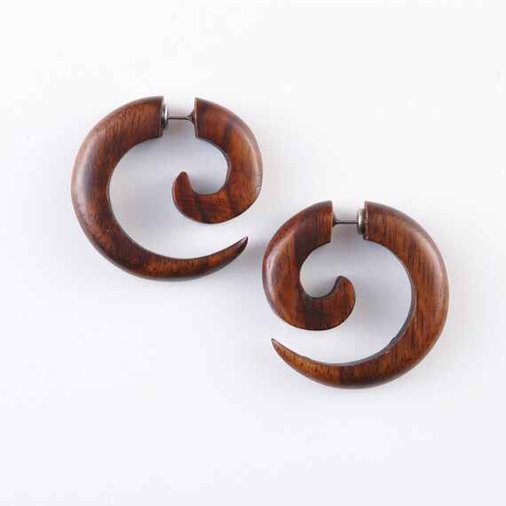 Wood Gauge Earrings