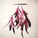 Dream Catcher - Girly Dreams - With Pink Feathers, Light Purple Frame and Roze Nett - Home Decor, Mobile