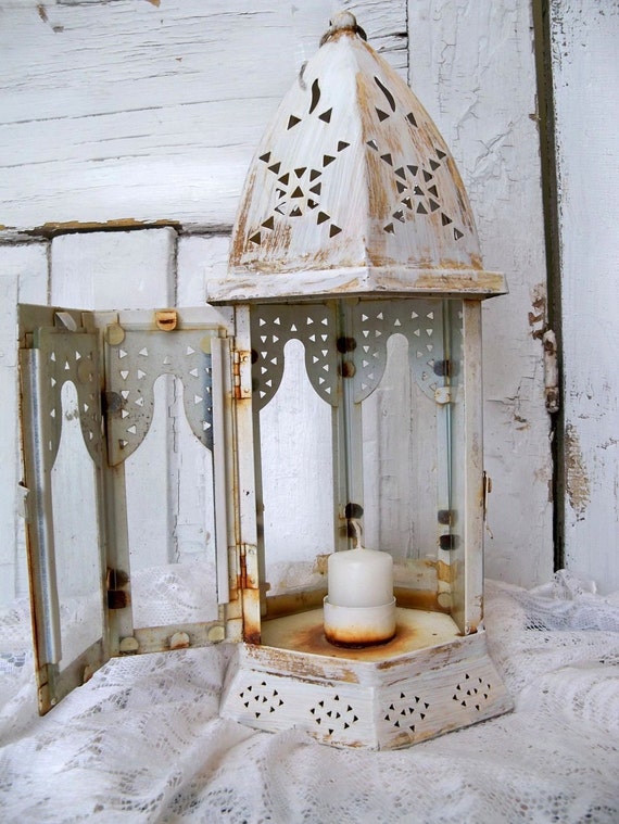 white distressed shabby chic lantern hand by anitasperodesign white distressed shabby chic lantern hand by anitasperodesign