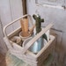 Garden Tool Caddy Basket Set White Shabby cottage garden style OOAK