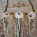 White burlap table runner shabby farmhouse garden style handmade OOAK Anita Spero