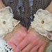 On hold for Nanna till Sat. morning.Hand made up cycled lace crochet wrist cuff set - up cycled clothing ooak Anita Spero