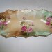 Vintage Porcelain china celery relish dish made in Austria rose pattern gold trim
