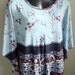 Simona G. blue floral print Cover-up, Kaftan, Poncho Blouse, size fits M-XL