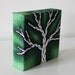 SALE Green Ghost Tree, Original Acrylic Painting, Abstract Nature Art by Keely Finnegan