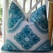 Decorative Pillow Cover - 20 x 20 Teal Aqua White Geometric Pillow Cover- Throw Pillow