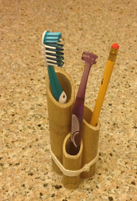 Bamboo Toothbrush Holder by Mahopa on Etsy
