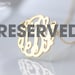 Reserved for Lindsey - 1.5" monogram necklace in 18k gold plated sterling silver - 16" chain - Letters LAM