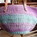 Colorful Festive Vintage Boho Hippie Woven Sisal Market Bag Tote L