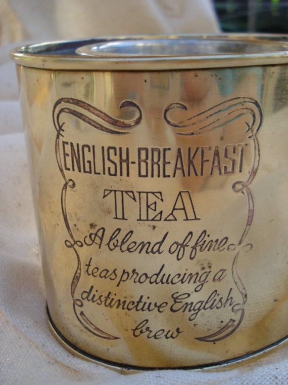 Vintage English Breakfast Tea Tin Brass India