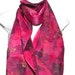 Show Stopper Red Violet with Gold Accent SILK SCARF for Women. Hand Painted Silk Scarf by New York City artist Joan Reese/100% Silk/ 11x60"
