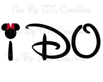 Disney I Do Set of Two Printable Iron On Transfer DIY Mickey and Minnie Disney Honeymoon