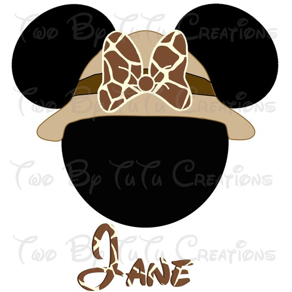 Minnie Mouse Safari Personalized Printable DIY Iron On