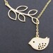 SALE 10% OFF - Branch and bird lariat in gold