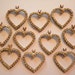 10 Vintage 22mm Open Heart Pendants with 26 Rhinestones