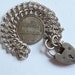Vintage English Sterling Silver Bracelet Charm With Hearth Padlock & Safety chain .