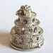 Chim opening Vintage English Sterling Silver Lucky charm Wedding Cake Opens Horse shoe