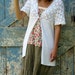 Stop and Smell the Roses Wrap/ upcycled white summer cardigan/ eco friendly sweater jacket