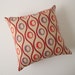 Accent pillow, decorative pillow, throw pillow cover, cushion cover - Bordeaux waves red and purple circles on beige 18 x 18 inches