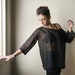 Oversize Woven Women Shirt, Black Blouse