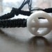 Black Hemp bracelet with White Peace Beads