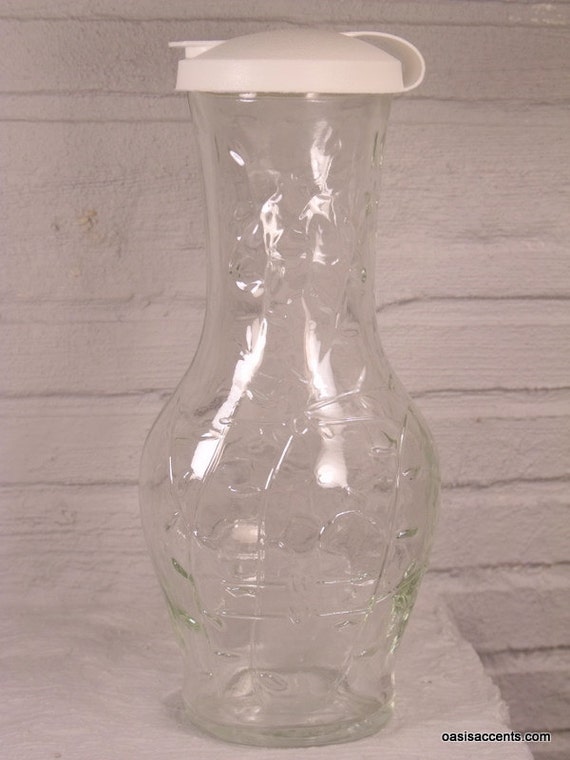 Good Seasons Cruet Dressing Bottle Embossed Vines with Lid