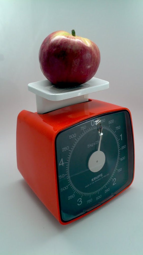 Vintage Krups Kitchen Food Scale. Orange. Working condition.