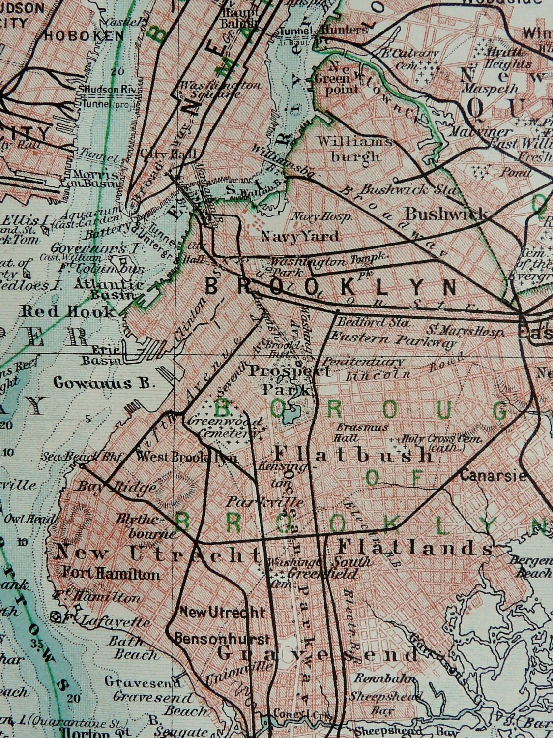 Circa 1900 antique city map of - Il Fullxfull.334115304