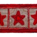 Red Stars - Hand-Hooked Wool Rug 13"x29"