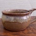 Handmade wheel thrown brown stoneware soup mug
