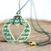 Green Heart Porcelain Pendant Necklace with Vintage Writing READY TO SHIP