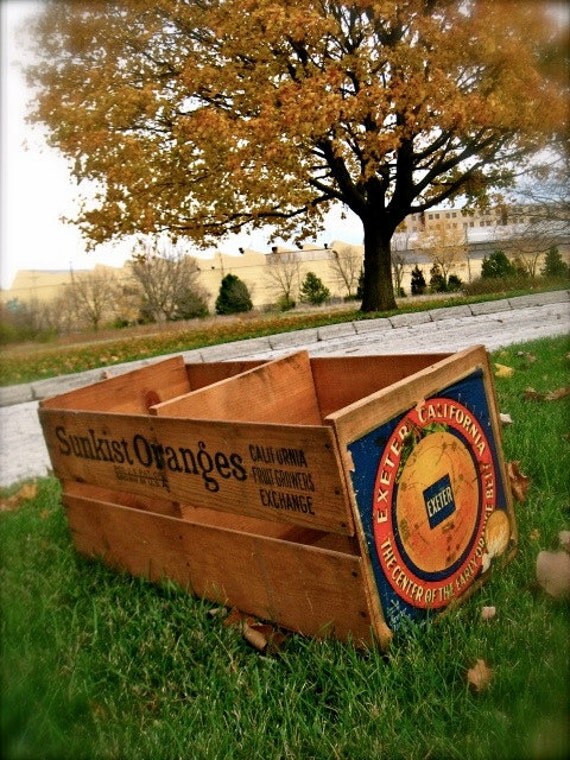 VINTAGE Sunkist Orange Crates Wooden Fruit Crates Wooden