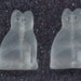 Large Matte Crystal Cat 14x20mm, 6 Pieces Czech Glass, Item 437