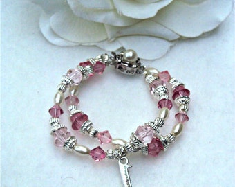 Baby's 1st, 2nd OR 3rd birthday keepsake DOUBLE strand bracelet - you choose the charm.