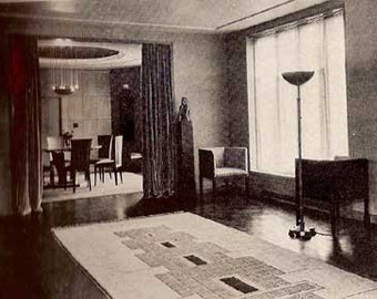1944 MID CENTURY MODERN Art Deco decorating Home Furnishing book Rutt