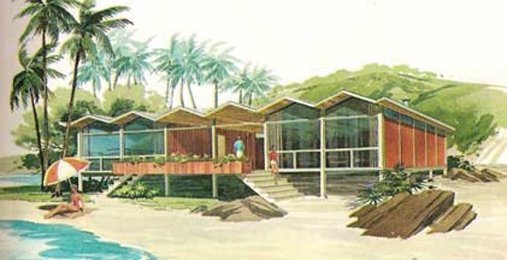  MID  CENTURY  MODERN Vacation home  plans  A Frames  house  design 