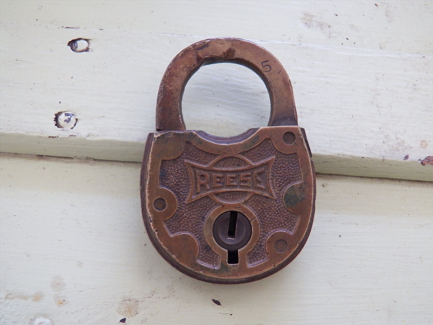 Antique Reese Lock Padlock for Vintage Trunk Brass Padlock