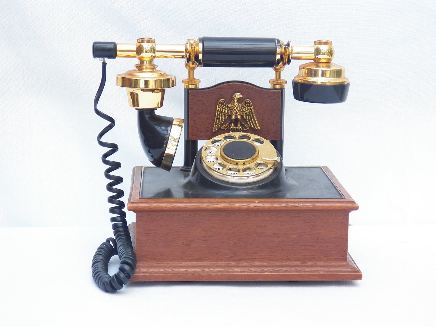 Vintage Rotary Dial Cradle TelephoneWORKING American Eagle