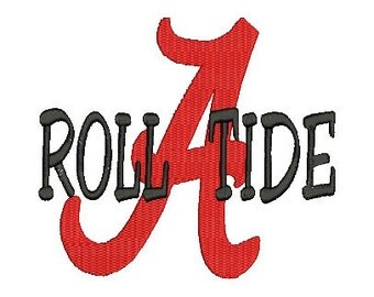 Alabama A, Roll Tide, Embroidery Design (29) Instant Download