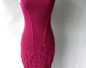 Sue Wong Vintage Fuschia /Knit Lined Dress On Sale